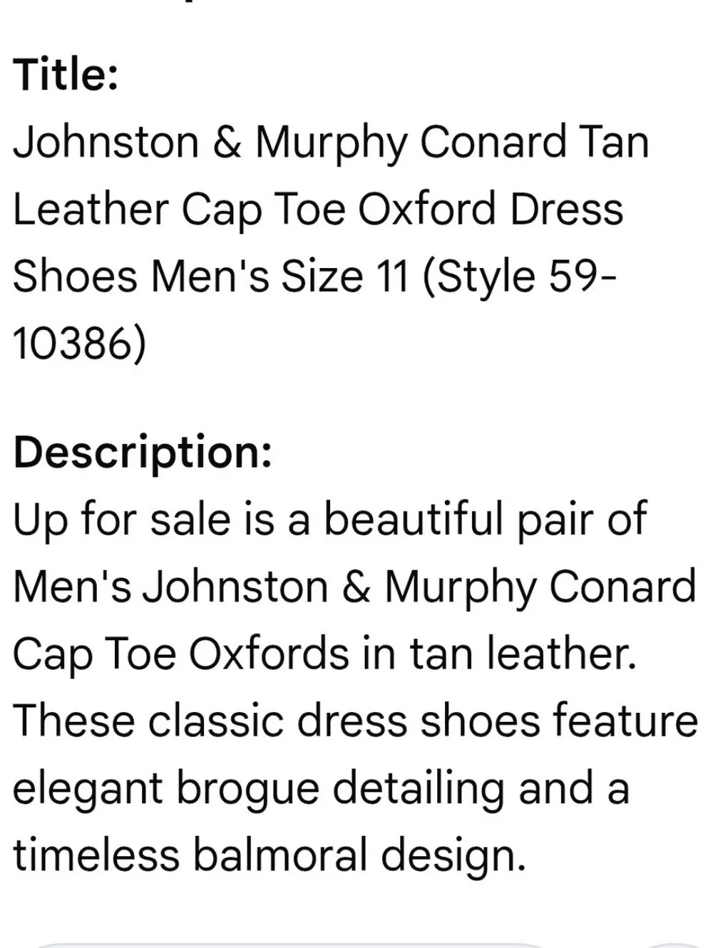 Johnston & Murphy Men's Tan Leather Wingtip Oxfords